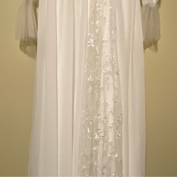 Boho Long Sleeve Wedding Dress Lace Appliqués Size 6 - Picture 5 of 12